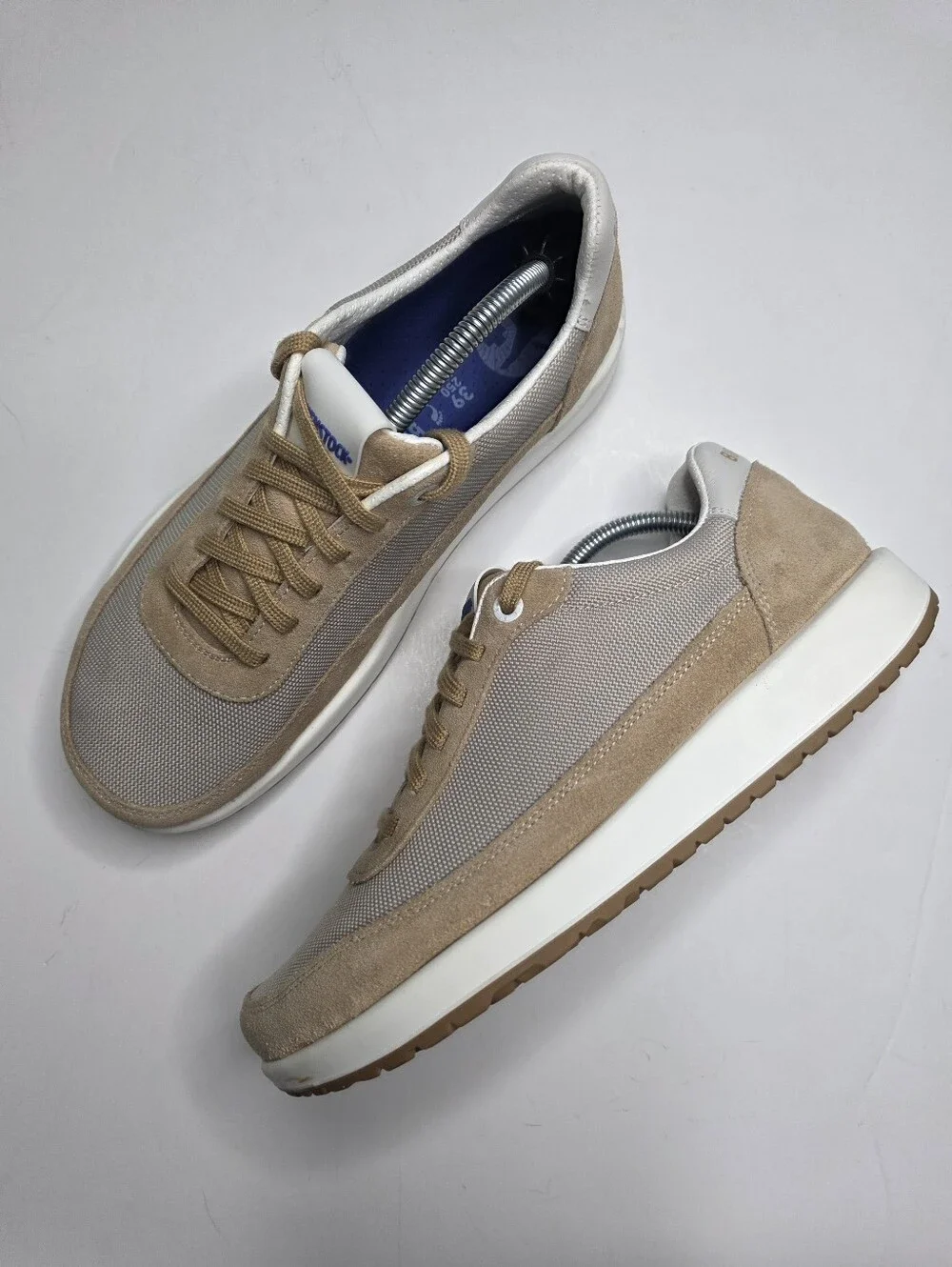 NEW Birkenstock Honnef City Leather Suede Sneaker Beige Tan Womens Size 39 8 US